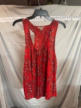 Lucky Brand Red Paisley Backless tank top